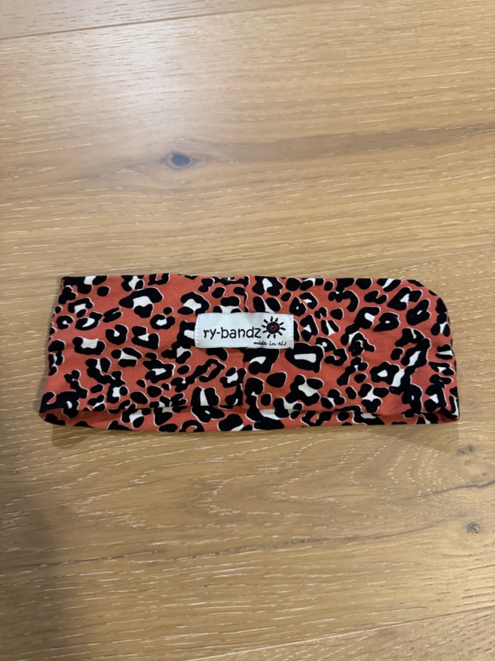 Leopard Print Headband in Rust Orange